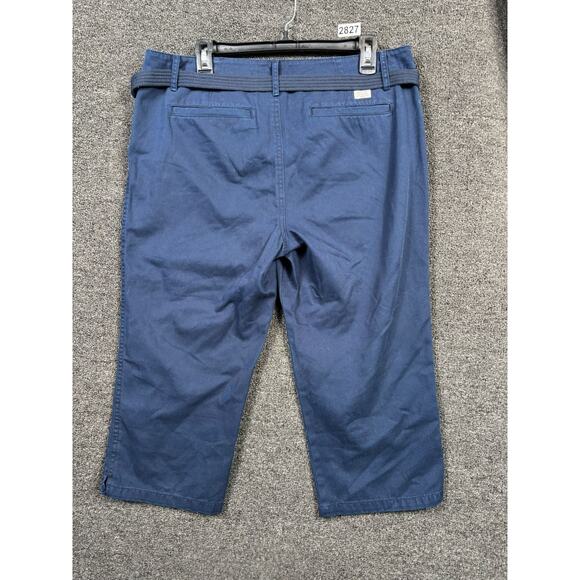 Lauren Jeans Co Capri Pants Womens Size 12 Straight Blue Mid Rise Belted - Picture 2 of 9